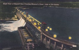 Missouri MO Lake of the Ozarks Bagnell Dam Night View 1948 Postcard E20 - $9.99