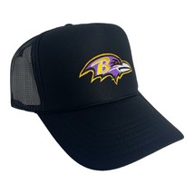 New Baltimore Ravens Trendy Black Hat 5 Panel High Crown Trucker Snapback - £18.60 GBP