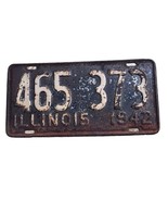 Vintage Illinois 1942 Collectible License Plate 465 373 Original Tag # B... - £22.03 GBP