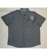 Mr Big Short Sleeve Shirt Mens 6XL Cali Surfer Blue Stripe Cotton Button Up - $16.30