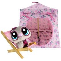 Light Pink Toy Tent, 2 Sleeping Bags, Flower Print for Dolls, Stuffed Animals - £20.11 GBP