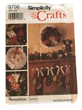 Simplicity Crafts Sewing Pattern 9796 Christmas Stockings Wreath Tree Skirt - $2.99
