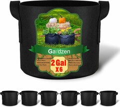 Gardzen 6-Pack 2 Gallon Grow Bags, Aeration Fabric Pots With Handles, He... - $38.95