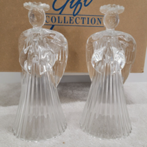 Vintage Avon Glowing Angel Crystal Candlesticks 1992 SET OF 2 WITH BOX 24% Lead - £9.76 GBP