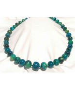 Large Graduated Chrysocolla (Dyed Jasper?) Beads in Original Necklace - €47,77 EUR