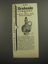 1952 Rybende Liqueur Ad - Give Rynbende liqueurs in delft jugs and miniatures - £14.74 GBP