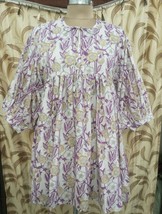 Pure Cotton Long Dress Indian Block Print Colourful Summer Earthy Elegan... - $54.99