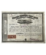 Antique Boston Newport New York Steamboat Company Stock Certificate Canc... - $1,143.33 MXN
