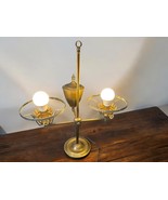 Antique Brass Double arm Student Lamp Working 21&quot; T - $148.48