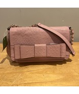 Kate Spade Joleen Ostrich Leather Charm City Purse Rose Pink Handbag Bow... - €119,39 EUR