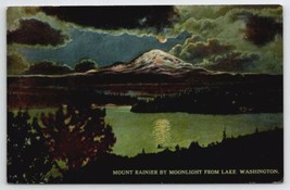 Mount Rainier By Moonlight From Lake Washington Postcard B42 - £7.79 GBP