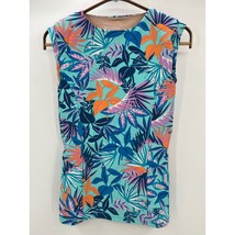 Coolibar Kaylana Tank Top Sz XS UPF50+ Blue Floral Swim Rashguard Aqua H... - £20.09 GBP