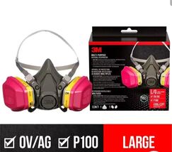 3M OV AG P100 Professional Multi-Purpose Respirator in Black with Drop Down - $49.20