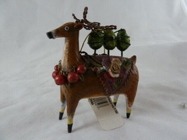 Woodland Christmas Deer Resin Ornament 3.5&quot; With tag - $4.94