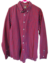 Dockers Long Sleeve Red-Blue Plaid Button Down Shirt Size XL - $10.00