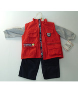 NWT baby boys 3 piece outfit red outback graphics vest little rebels 12 ... - $24.70