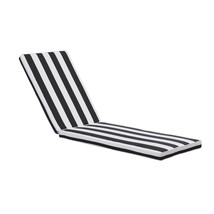 Outdoor Chaise Lounge Cushion - Black &amp; White Striped Patio Seat - $122.99