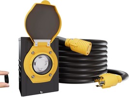 30-Amp Generator Cord Measuring 25 Feet, Featuring A Pre-Drilled Power Inlet - $108.99