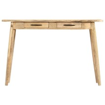 Industrial Rustic Wooden Narrow Console Table 2 Drawers Solid Mango Wood Tables - £160.34 GBP