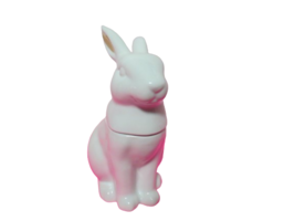 Threshold White Rabbit Bunny W/ Gold Ears Porcelain Cookie Jar 10&quot;T 2016 - $39.60