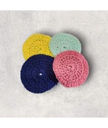Hand Crochet Lace Doilies Round Table Mats Flower Coasters 4.5&quot; 4Pcs/ Lo... - $10.47 CAD