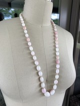 14K GOLD 15-19mm ANGEL SKIN CORAL BEADs CORAL NECKLACE 29&quot; / 85.3g Gradu... - $882.09