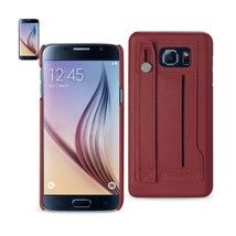 [Pack Of 2] Reiko Samsung Galaxy S6 Genuine Leather Hand Strap Case In Burgundy - £22.92 GBP
