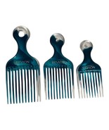 VTG Y2K Hair Picks Revlon Green Clear Marbled Set of 3 Sizes Plastic +1 ... - $531.83 MXN