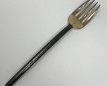 MIKASA Japan Stainless Gold Accent Silverware 7&quot; 4 Prong Fork Round Handle - £6.28 GBP