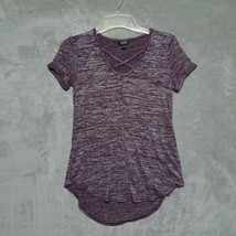 A.N.A. Womens Shirt Top Size XS Burgundy Gray Marled Hi-Lo Scoop Criss Cross - £10.84 GBP