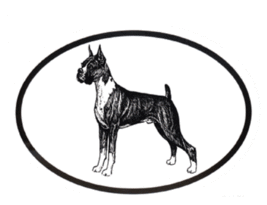 Boxer - Dog Breed Oval Vinyl Black &amp; White Window Sticker - $4.00