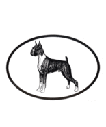 Boxer - Dog Breed Oval Vinyl Black &amp; White Window Sticker - £3.14 GBP