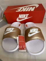 Nike Slides WOMENS Victori One Printed Soft Foam Red Bronze Metallic SIZE 12 - £21.93 GBP