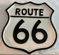 Route 66 Canape Decorative 6.5” Plate Road Sign Shape Ceramic - $218.30 MXN