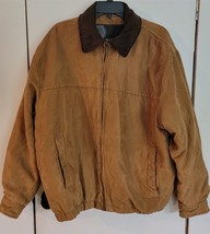 Vintage Mens L Weather Report Brown Faux Suede Collared Coat Jacket - £15.00 GBP