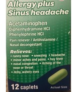 Allergy Plus Sinus Headache Multi-Symptom ValuRx -12 Caplets-New-Part La... - $145.71 MXN
