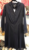 AKRIS Bergdorf Goodman Blue Cotton Long Sleeve Shirt Dress Sz 10 $2000+ - £442.29 GBP