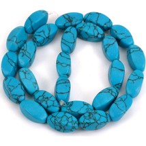 Synthetic Turquoise Matrix Twisted Beads 16mm 1 Strand - £13.98 GBP
