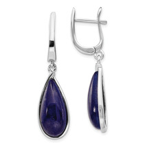 Silver  Lapis Teardrop Hinged Earrings QE14002 - £109.33 GBP