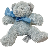 Vintage Russ Berrie Mini Plush Bubbles Blue Teddy Bear Ribbon Stuffed An... - £8.50 GBP