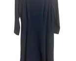 Lands End Navy Blue Round Neck Long Sleeve Midi Knit Dress 10/12 EUC - £17.45 GBP