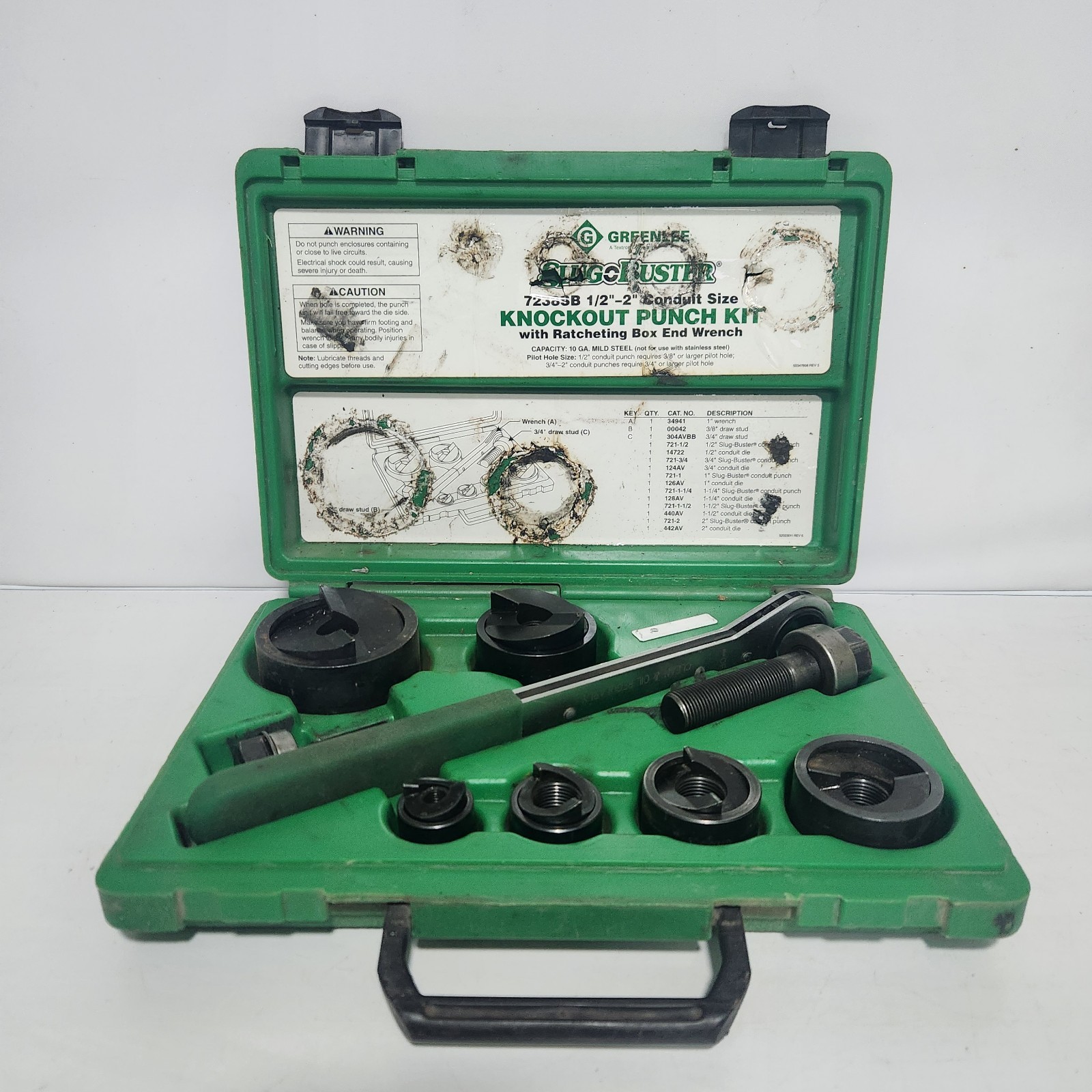 Greenlee 7238SB Slug-Buster Knockout Kit with Ratchet Wrench Punch Set - $156.74