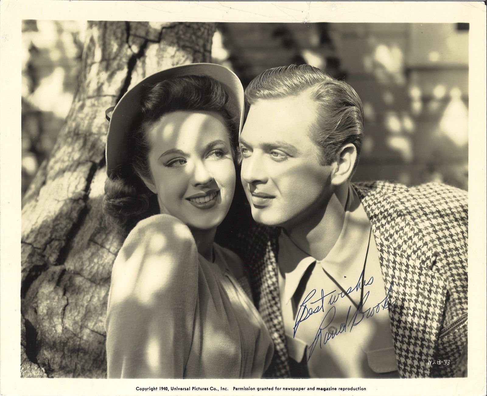 *DOUBLE DATE (1941) Peggy Moran &amp; Rand Brooks 8x10 SIGNED BY RAND BROOKS - $65.00