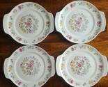 Four (4) Salem China Co. ~ 7.5&quot; Plates ~ CHANTUNG ~ USA ~ Floral Design (2) - $26.18