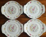 Four (4) Salem China Co. ~ 7.5&quot; Plates ~ CHANTUNG ~ USA ~ Floral Design (2) - £20.47 GBP