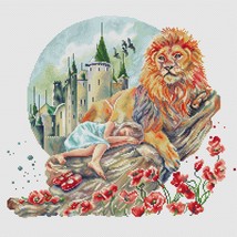 Wizard of Oz cross stitch Lion pattern pdf - Fairy Tale cross stitch Ellie  - $13.39