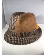 DOBBS Fifth Avenue New York Suede Wool Tweed Feather Fedora Hat Size 7 - $37.57