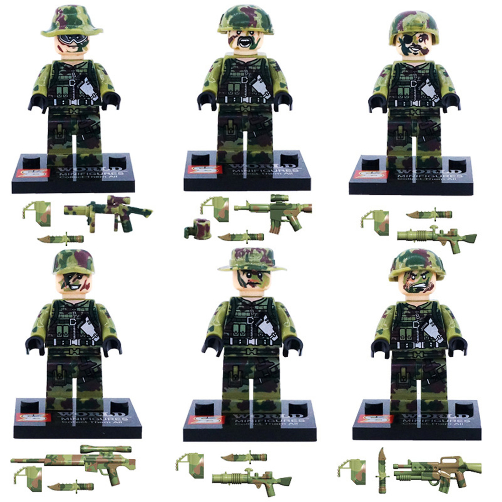 6PCS/Set Military Series Construction Doll Miniature Lego Toy Gift - $15.99