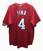 Fernando Vina #4 St. Louis Cardinals MLB Vintage Majestic Sewn Red Jersey XL - $73.50