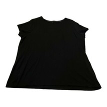 St Johns Bay Shirt Women’s Size 1X Black Tshirt Crop Short Sleeves Top B... - $21.49